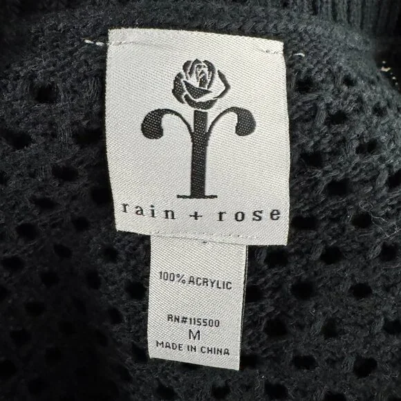 Rain‎ + Rose Granny Square Crochet Cardigan Sweater Medium Boho CJ-2292 - Picture 6 of 7